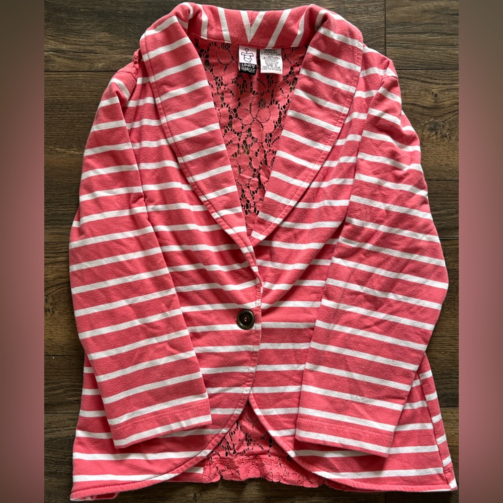 Love on a Hanger Pink and White Lace Cardigan